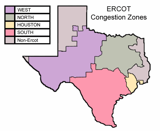 ERCOT Congestion Zone Map